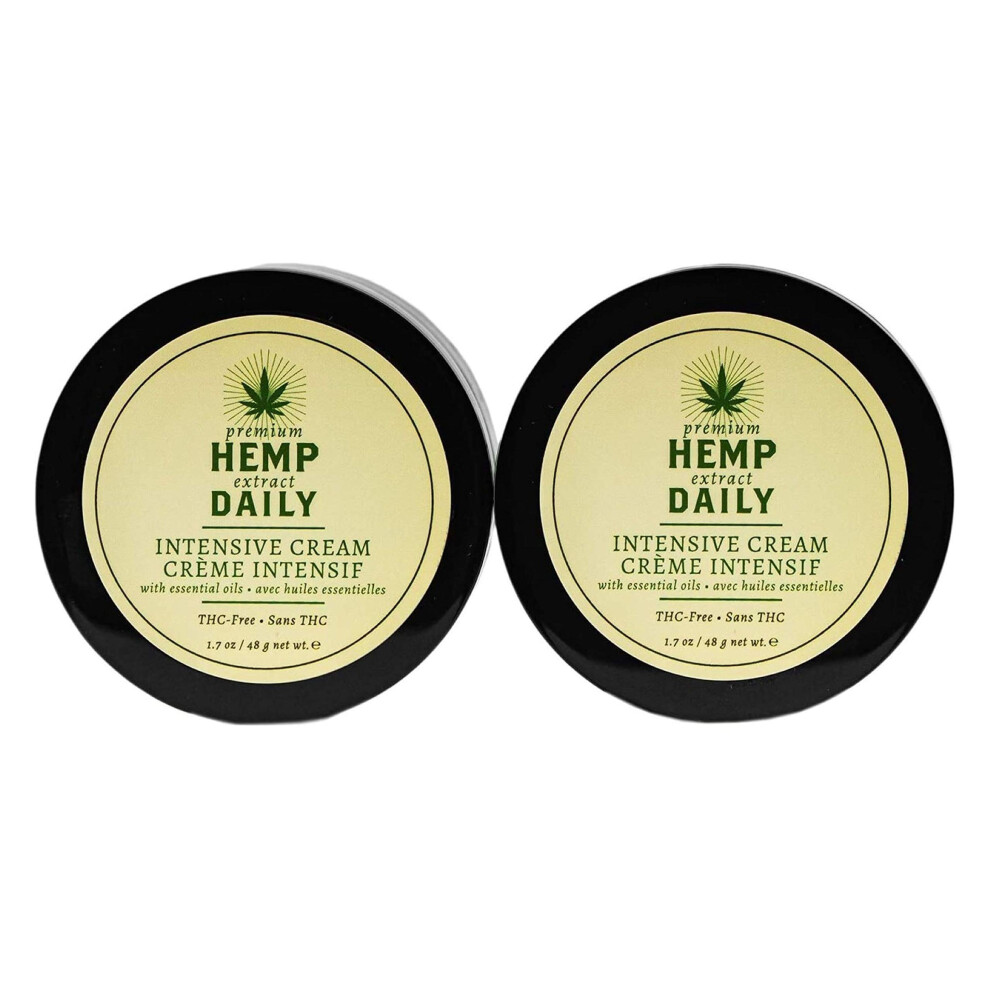 Premium Hemp Extract Hemp Daily Intensive Cream | Hemp Cream With Essential Oils | Vegan Organic Ingredients | 1.7 Ounces 2 Pack