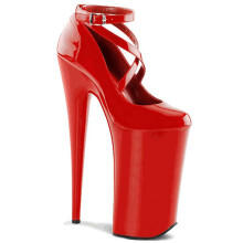 Stiletto 20 Cm Heel Height Cross Strap Pole Dance Shoes Thick Bottom Red EU 45