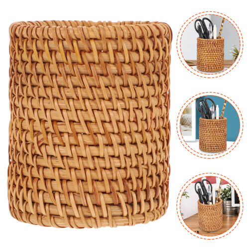 1Desktop Penhouder Rattan Geweven, Voor En Make-Up 2