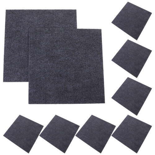 10pcs Dark Grey Self Adhesive Floor Tile Stickers Easy Install