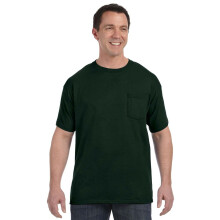 Hanes TAGLESS 6.1 rvid ujj pl Pocket Deep Forest Medium