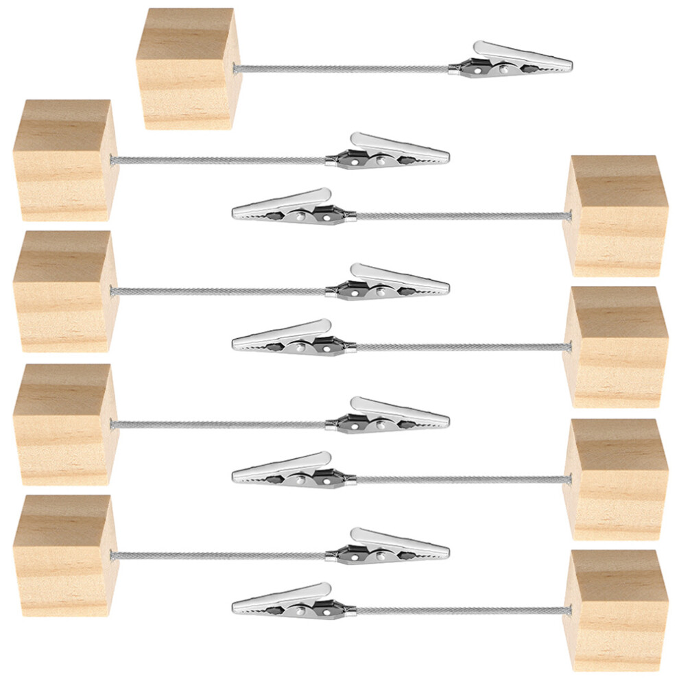 9pcs wooden desktop memo clips with cube base for photos and notes-image-OPC-PKS5HQ5-NEW