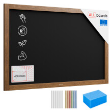 Black chalkboard 90x60 cm wooden frame