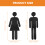 1Pair Creative Black Silver Restroom Identification Washroom Signs 6