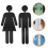 1Pair Creative Black Silver Restroom Identification Washroom Signs 4