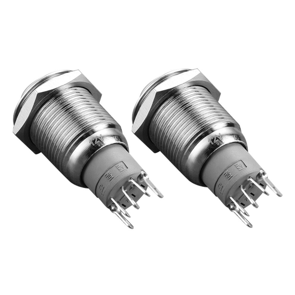 2Pcs Metal Momentary Push Button Switch For Car Marine Boat Truck 3302736617536