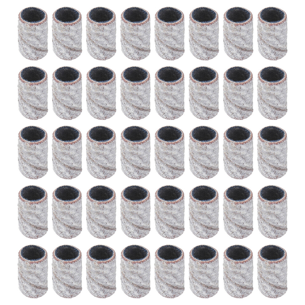 Villcase White 100Pcs Manicure Sanding Sleeve Nail Polish Remover Band 180#