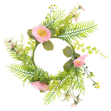 candle wreaths with spring flowers for tables pillars home decor