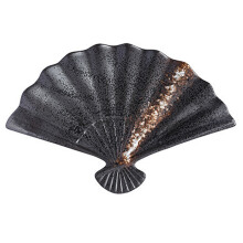1Pc Elegant Black Ceramic Sushi & Dumpling Plate Japanese Tableware