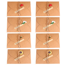 8pcs christmas greeting cards with dried flowers for xmas