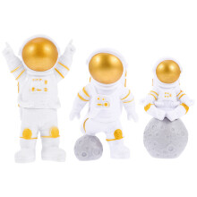 3St Astronaut Figuren Goud Voor Cake En Thuisdecoratie