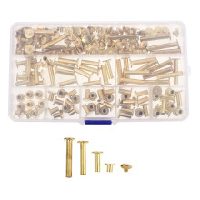 1Set Duurzame Gouden Bindingschroeven Voor Document & DIY Leerhobby