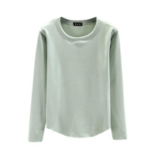 Undershirts For Men And Women Winter Autumn Thickened Warm Round-Neck Casual Top Light Green XL