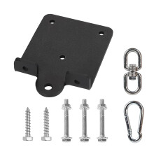 Punching Boxing Bag Hanger 3.93 x 4.3 Inches 360-Degree Rotation Wall Ceiling Mount Wood Beam Hook Kit Black