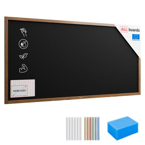 Black chalkboard 200x100 cm wooden frame
