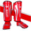 Premium Shin Guards for Training, Red, Size M 2