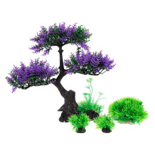 4pcs resin aquarium water plant ornament fake grass tank decor