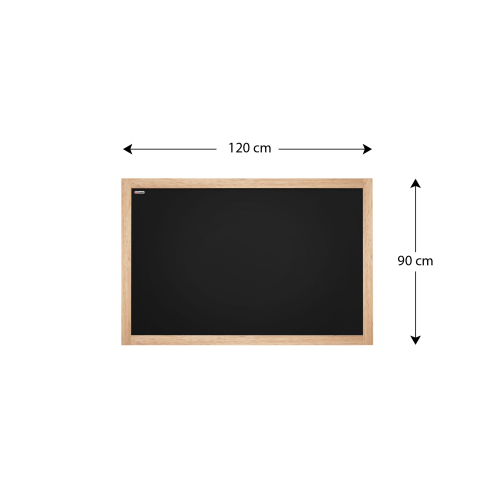 Black chalkboard 120x90 cm natural wooden frame 2