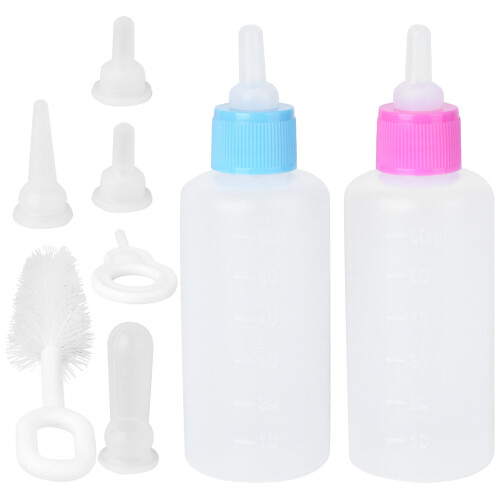 2Sets Huisdierfles Kit Met Borstel Puppy En