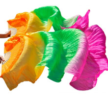 Silky Belly Dance Fans Women Real Silk Handmade 150x90cm 1 Pair Left And Right AS12