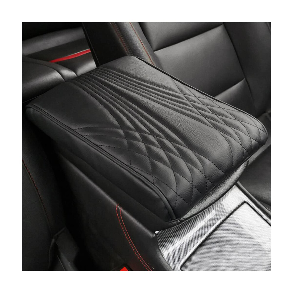 Car Armrest Box Height Increase Support Pad Memory Foam Microfiber Leather Center Console Cushion Pillow Black 9084446122251