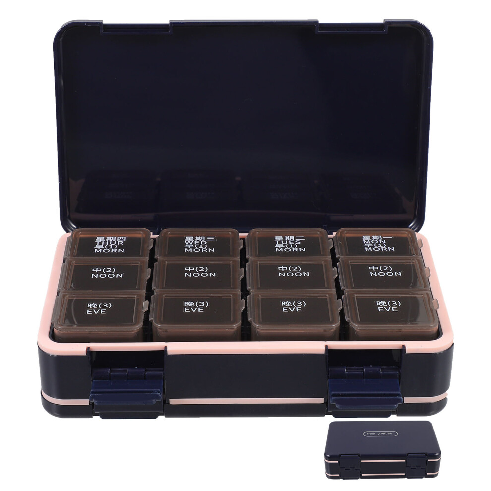 Artibetter Weekly Pill Box Portable Medicine Organizer Small Travel Storage