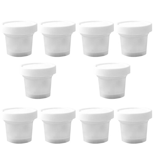 10pcs 100ml plastic ice cream cups with lid white