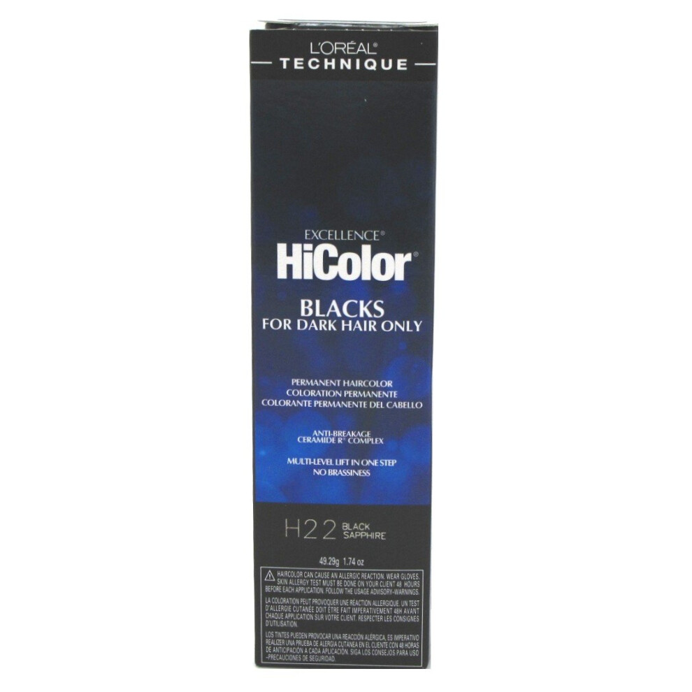 L’oréal Technique Loreal Excel Hicolor H22 Tube Sapphire 1.74Oz (3 Pack) Black