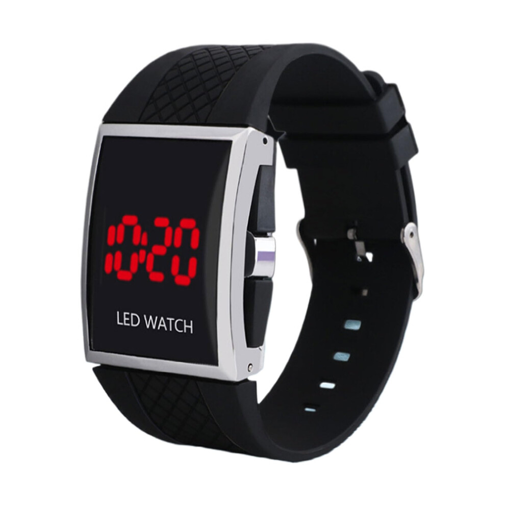 Digital Wrist Watch For Men Battery-Powered Electronic Timepiece Or Dial Fashionable And Stylish White/Black 9393856017164