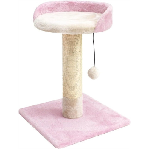 Cat Climbing Frame Indoor Cat Tree 36x36x50cm Pink With Scratch Platform And Scratch Post