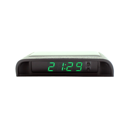 Solar Powered Car Clock Digital Display Thermometer Automobile