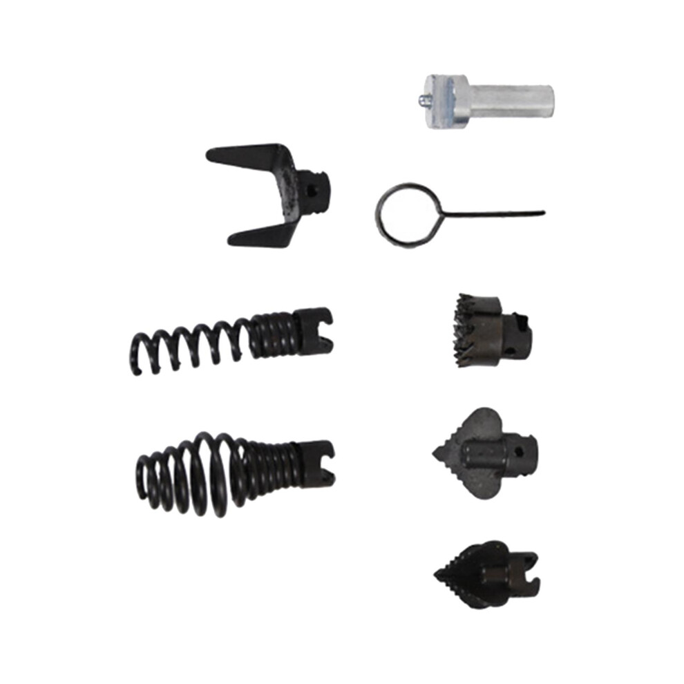 (Black 8 pcs) 7pcs/set Manganese Steel Cutter Head Set Clear Clogs And Clean Pipes-image-OPC-PKS6CMK-NEW