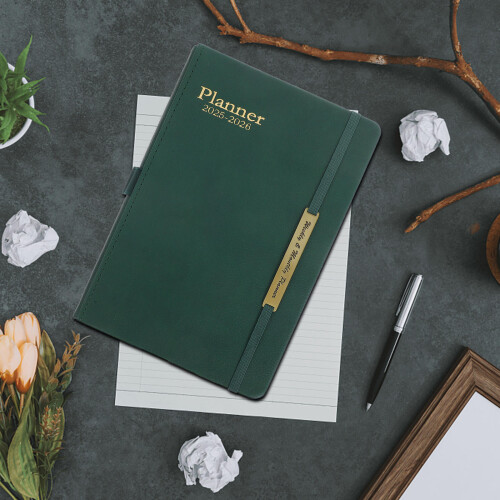 Planner 2025-2026 Vert PU Portable Pour Usage 2