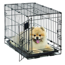 MidWest Homes for Pets Dog Crate Newly Enhanced Life Stages XS Folding Metal Divider Panel Floor Protecting Feet Leak-Proof Pn 23L x 13.63W 16H inc