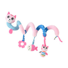 spiral wrap hanging rattle for stroller car seat (cat)