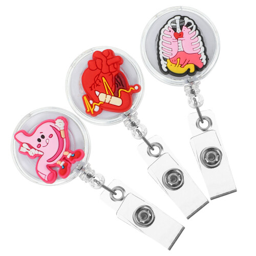 3pcs retractable badge holder for nurses and workers id card buckle 2