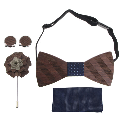 bow tie kerchief cufflink corsage set men's 1