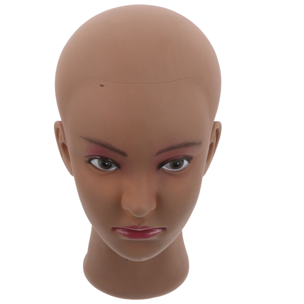 Totority Bald Brown Mannequin Head For Wigs, Hair Styling, Makeup, Training, Display
