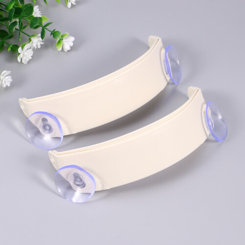 2pcs plastic hanging garbage bag holder with strong suction, beige 2