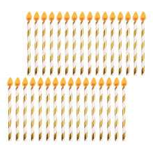 50pcs colored striped straw candle cake picks cupcake toppers