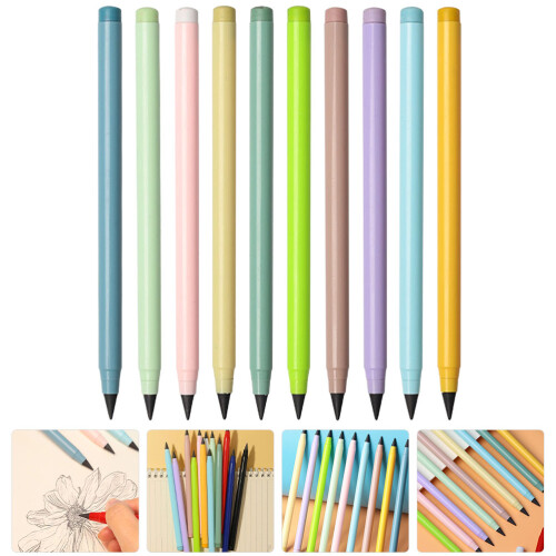 10pcs colored inkless pencils for students, lightweight writing 2