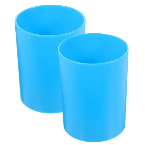 2Pcs Round Plastic Tabletop Pen And Makeup Brush Holder 1
