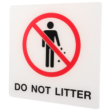 geen zwerfvuil bord acryl wandbord verbodsbord herinnering