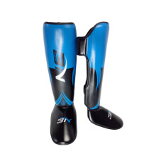 Kickboxing Shin Guards Blue Size L Adult Martial Arts Shin Protection EVA Foam Padding Adjustable Straps