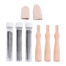 wollfilz- mit holzgriff, stecknadel, anfänger-set
