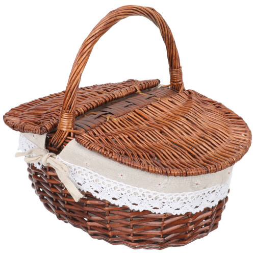 handheld fruit basket with cover for kitchen or picnic storage 2