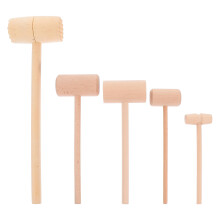 5 pcs wooden crab mallets for lobster and seafood cracking, log color