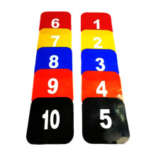 Spot Markers 9-Inch Flat Square, Outdoor Practice Markers, 10-Pack, Training Field Markers