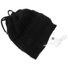 usb heating cap winter knitting hat with neck wrap multi-use