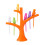 6Pièces Orange Lisses Réutilisables Décor Arbre 1
